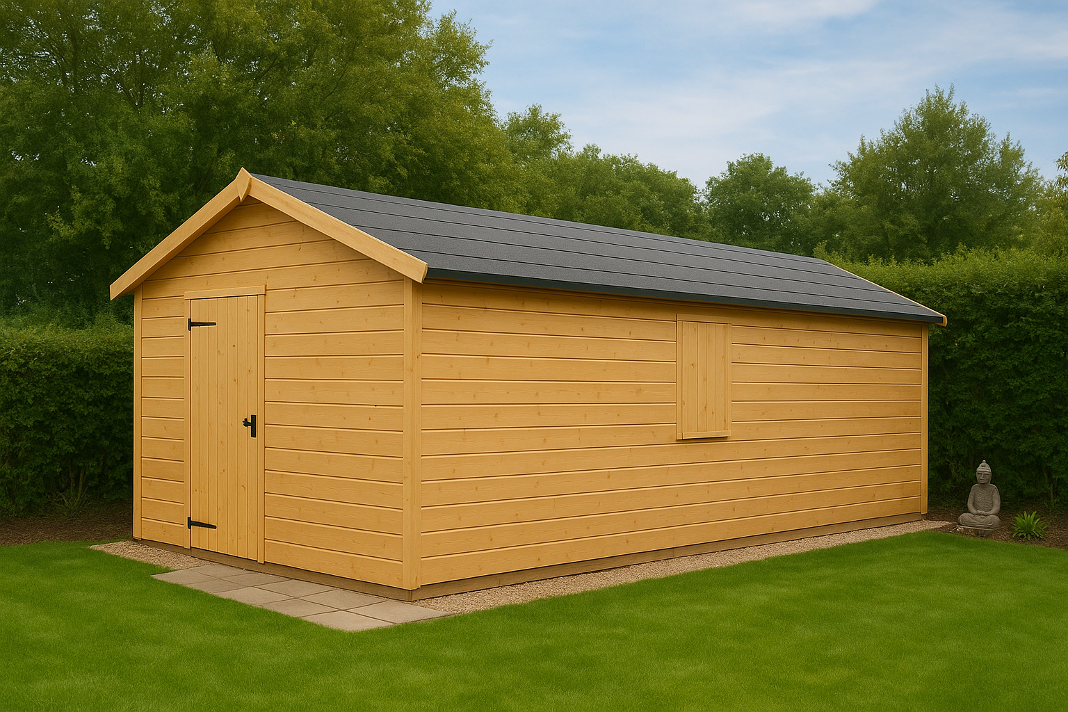 Wooden Shed in Peaceful Garden
